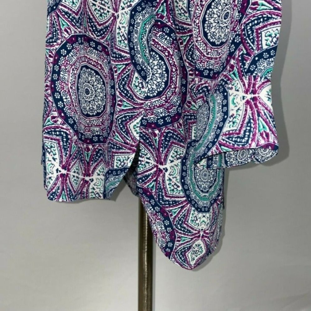 Foxcroft Nyc 8 Patterned Button Down Tunic Top Lo… - image 4
